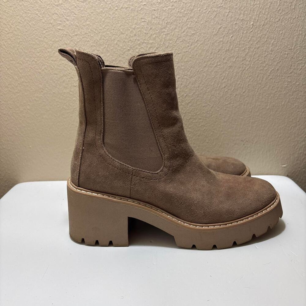 DV Dolce Vita Women's Hawk H20 Brown Suede Lug Sole Platform Chelsea boots - Picture 4 of 7